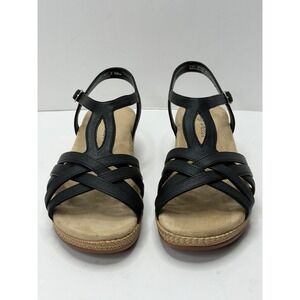 Easy Street Women's Lua Wedge Heel Sandals Black Size 8.5M NWT/BOX
